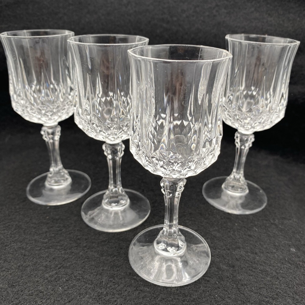 Cristal d'Arques LONGCHAMP Crystal Cordial Liquer Glasses Small Goblets Set of 4